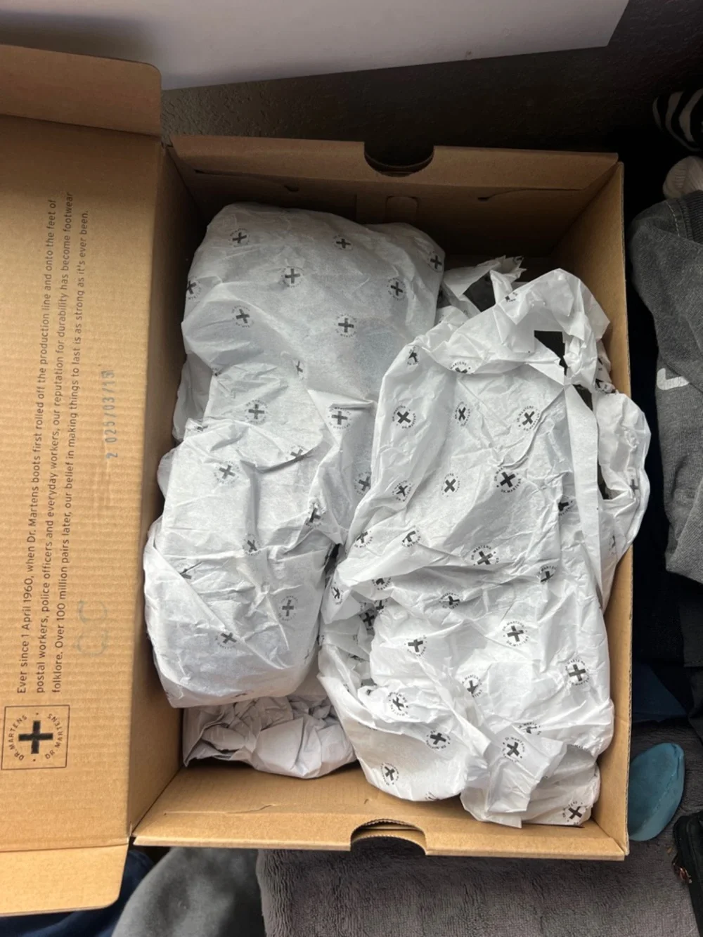 Dr. Martens Brown Leather Crazy Horse Shoes with Yellow Stitching - Picture 4 of 4